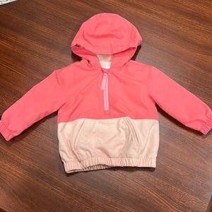 Color-Block Hooded 1/2 Zip Windbreaker Pullover